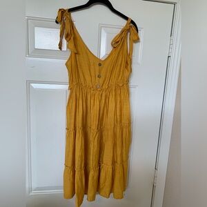 Gold Sundress With Tie Straps 🌴